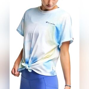 Champion Tie-Dye T-Shirt in Blue and White M